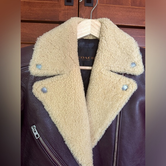 Coach 1941 Calf leather Moto jacket with Shearling - Picture 3 of 13